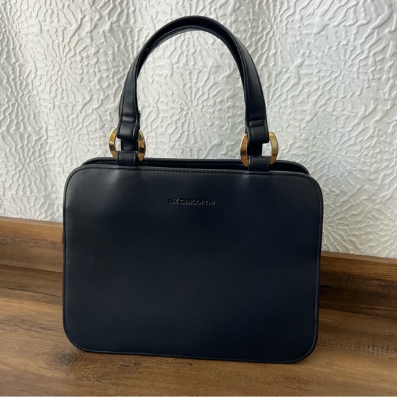 Liz Claiborne Navy Leather Women’s Bag with brass hardware - Picture 4 of 9